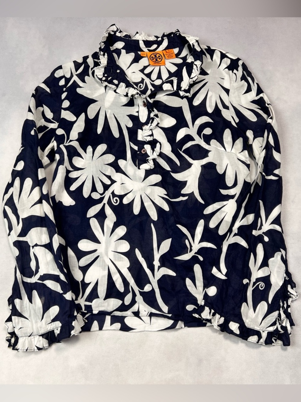 Tory Burch Summer Long Sleeve Floral Top
